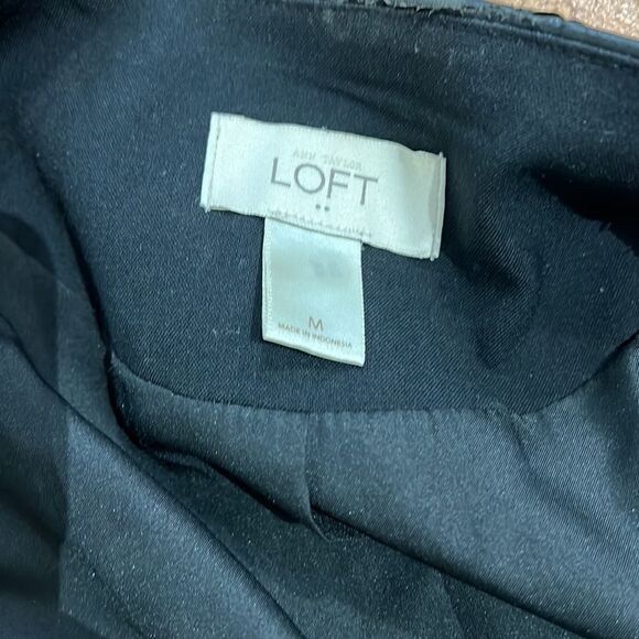 Loft Leather Trimmed Black Blazer Size M - Picture 7 of 9